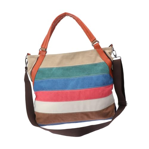 FOMIYES Vintage Umhängetasche Damen Groß Kapazität Streifen Crossbody Bag für Alltag Outdoor Kosmetik Aufbewahrung von FOMIYES