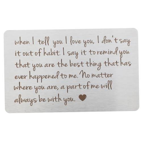 FOMIYES Wallet Insert Karte Graviert Rostfrei Langlebig Dekorativ für Freundin Valentinstag Jahrestag Personalisierte von FOMIYES