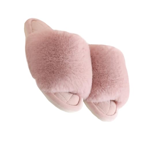 FOMIYES Warme Damen Hausschuhe Open toe aus EVA Rutschfest Atmungsaktiv Leicht Offen für Kalte Wintertage und Gemütliche Indoor nutzung Rosa von FOMIYES