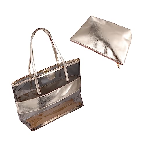 FOMIYES Wasserdichte Transparente Schultertasche PVC Beach Bag mit Kleiner Geldbörse Umhängetasche für Damen Outdoor Strand Party Shopping von FOMIYES