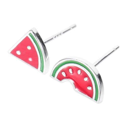 FOMIYES Wassermelonen Ohrstecker Damen Silber Fruchtige Studs Sommer Party Schmuck Kleine Süße Ohrhänger für Alltag Freundin Mutter Tochter von FOMIYES