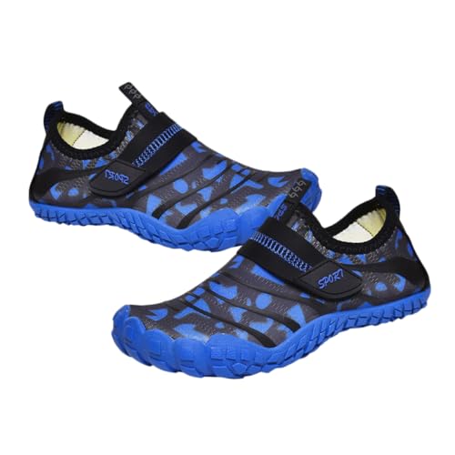 FOMIYES Wasserschuhe Wading Sneakers rutschfest mit Elastischem Stretch Langlebiger Gummisohle für Strand Schwimmen Surfen und Wassersport Unisex Schwarz Blau von FOMIYES