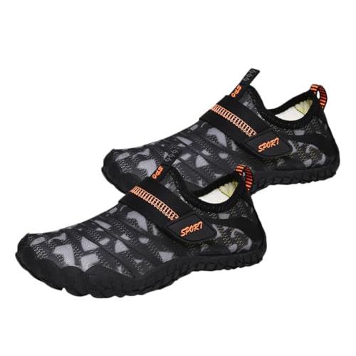 FOMIYES Wasserschuhe rutschfest Gummisohle Wasserfest Elastisch Flexibel für Strand Schwimmen Surfen Pool Jungen Mädchen Schwarz von FOMIYES