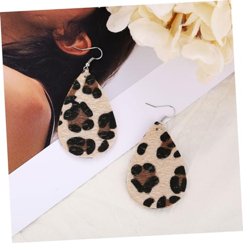 FOMIYES Leopardenmuster Ohrhänger Für Damen Retro Drop Ohrringe Aus Kunstleder Stilvolle Vielseitige Ohrringe Für Partys Und Alltag von FOMIYES