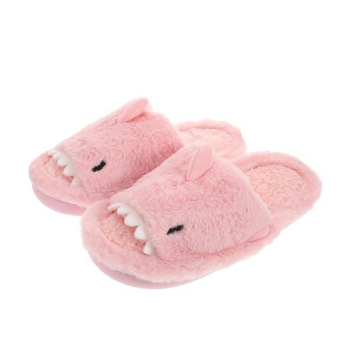 FOMIYES Weiche Damen Hausschuhe mit Rutschfester Sohle Flachem Design und Memory Schaum Warme Indoor Outdoor Winter Pantoffeln in Niedlicher Haifischform für Drinnen und Draußen von FOMIYES
