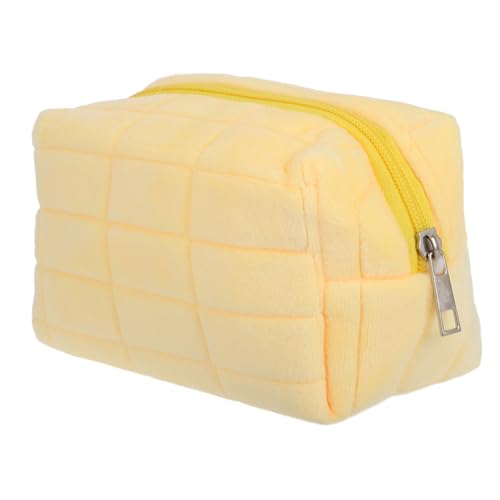 FOMIYES Weiche Niedliche Kosmetiktasche Multifunktionale Schminktasche und Federmäppchen für Schule Reise Damen und Mädchen Praktische Aufbewahrungstasche mit Robustem Material Gelb von FOMIYES