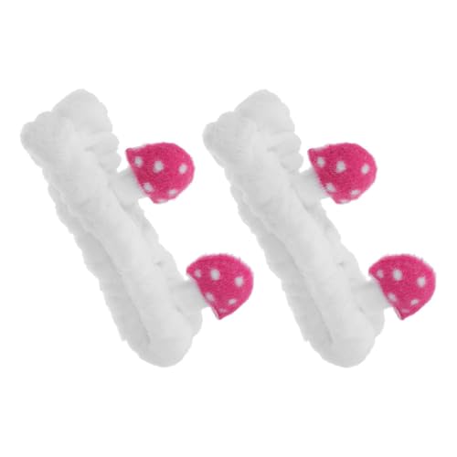 FOMIYES 2stücke Duschstirnband Für Frauen Spa-hautpflege-stirnband Süßes Pilz-design Waschbar Haar-accessoire Stirnbänder Für Gesichtswaschen Und Make-up-entfernung von FOMIYES