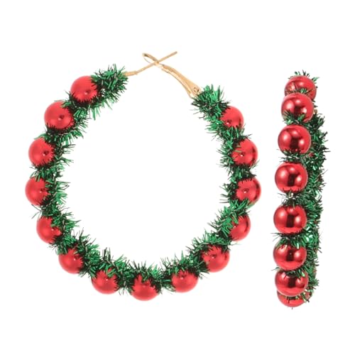 FOMIYES Weiche Weihnachtsbaum Ohrringe mit Glocken Kuscheliger Plüsch Hautfreundlich Angenehm zu Tragen Festlicher Weihnachtsschmuck für Damen Perfektes für Feiertage und Partys von FOMIYES