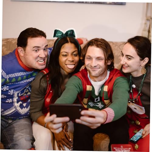 FOMIYES Weiches Weihnachts Haarreif mit Schleife aus Flanell Flexibler Haarreifen für Damen und Jugendliche Festliches Accessoire für Weihnachtsfeiern und Feiertage von FOMIYES