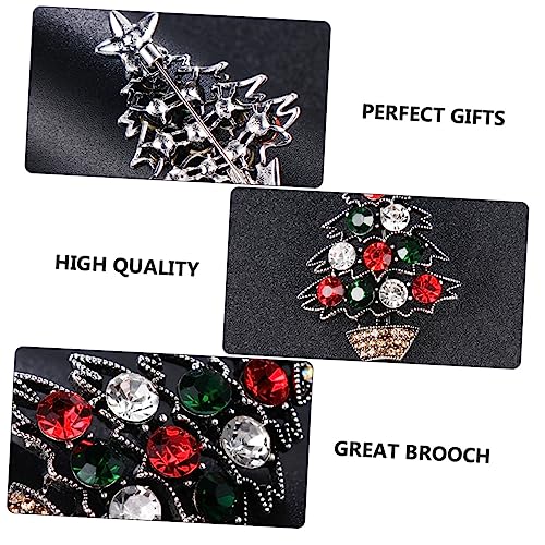 FOMIYES Weihnachtliche Brosche Weihnachtsbaum Form Vintage Stil mit Funkelnden Strasssteinen Kreative Anstecknadel für Damen Kleidung Geeignet für Party Festliche Dekoration und Alltag von FOMIYES