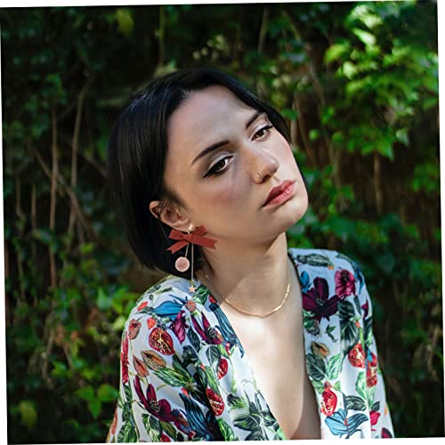 FOMIYES Weihnachtliche Long Ear Danglers Ohrringe Damen Silber Stifte Hängend Asymmetrisch Stern Tassel Ohrschmuck für Mädchen Festliche Party Accessoires von FOMIYES