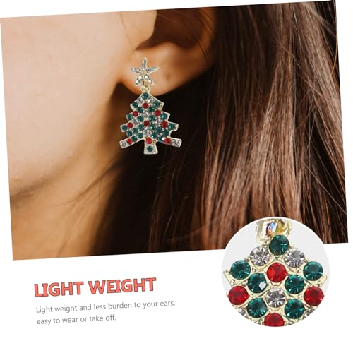 FOMIYES Weihnachtliche Ohrstecker Damen Bunte Zirkonia Weihnachtsbaum Ohrringe Modisch für Teenager Festliche Schmuckgeschenke von FOMIYES
