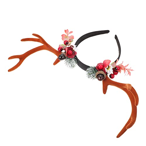 FOMIYES Geweih Stirnband Weihnachten Weihnachten Kopfschmuck Haarschmuck Weihnachten Mädchen Weihnachten Stirnband Festliches Haar-accessoire von FOMIYES