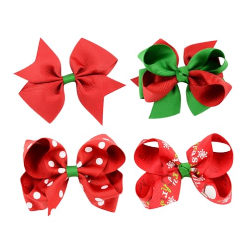 FOMIYES 4 Stücke Weihnachten Schleife Haar Stabil Und Einfach Zu Bedienen Clip Schleife Haarspange Kind Kopfschmuck Party Haarspange von FOMIYES