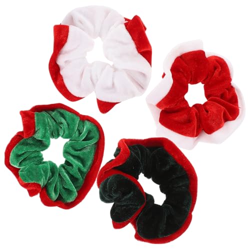 FOMIYES Schicke Weihnachts-haargummis 4er-pack Lametta-pferdeschwanzhalter Modische Haarbänder Elastische Haarseile Für Frauen Für Den Alltäglichen Zufälligen Stil von FOMIYES