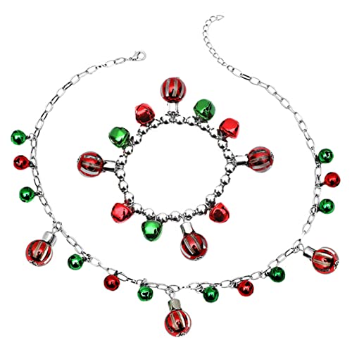 FOMIYES Weihnachts Schmuckset für Frauen Halskette und Armband mit Bunten Glocken Festliche Kostümaccessoires für Weihnachten und Partys Perfektes für Weihnachtsliebhaber von FOMIYES