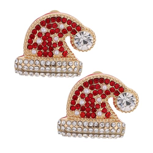 FOMIYES Weihnachts-ohrringe Santa Hut Funkelnde Strass Ohrstecker Damen Mädchen Festliche Kostüm Schmuck Alloy Beschichtet Langlebig Party Favor von FOMIYES