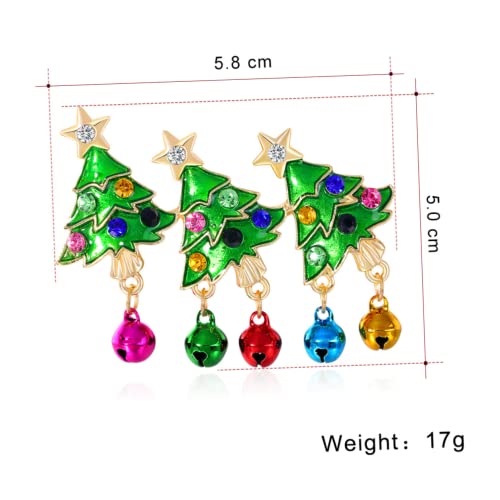 FOMIYES Weihnachtsbaum Brosche Damen Anstecknadel mit Glockenform Langlebige Legierung Funkelnde Strasssteine Kleidungsschmuck für Schal Hut und Jacke Festlicher Weihnachtsschmuck von FOMIYES
