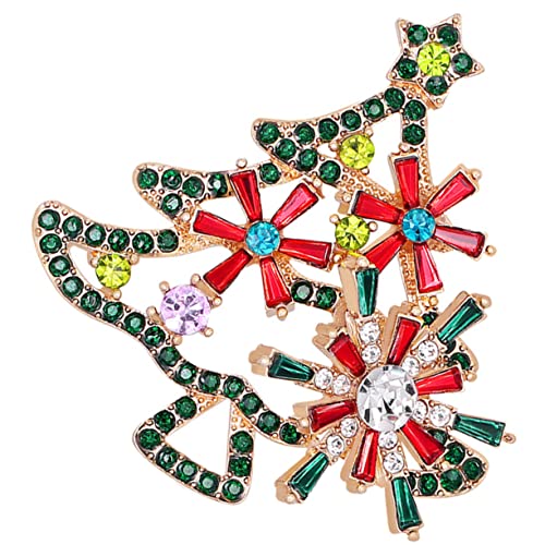 FOMIYES Weihnachtsbaum Brosche mit Strass Festliches Accessoire für Frauen Elegantes Design für Weihnachten Geburtstage und Besondere Anlässe Tragbar und von FOMIYES