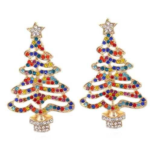 FOMIYES Weihnachtsbaum Ohrstecker Damen Glitzernde Statement Ohrringe für Frauen und Mädchen Ohrschmuck Festliche Schmuckstücke für Weihnachten und Alltag von FOMIYES