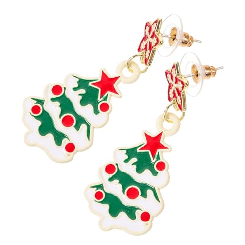 FOMIYES Weihnachtsohrringe Damen Dekorative Ohrringe im Weihnachtsbaum Design Festlicher Ohrschmuck für Partys Cosplay und Alltag Ergänzung für Weihnachtsoutfit von FOMIYES