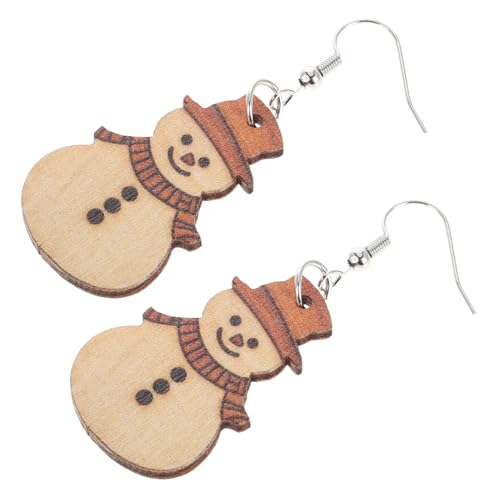 FOMIYES Weihnachtsohrringe mit Schneemann Aus Holz Festlicher Schmuck für Frauen Weihnachtsohrringe mit Schneemann Weihnachtsohrringe Weihnachtsohrring-set Schneemann-ohrhänger Paar von FOMIYES