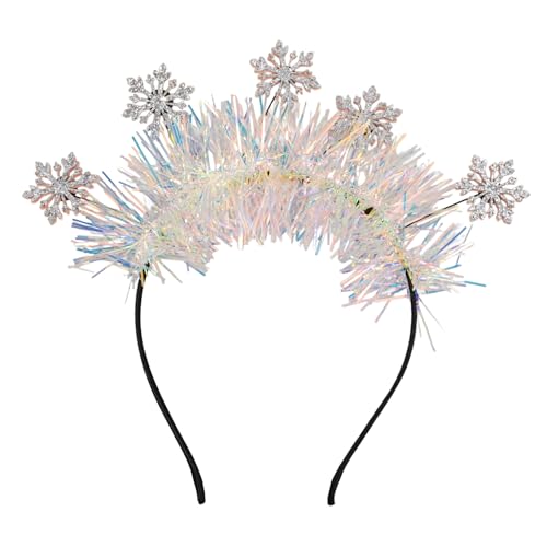 FOMIYES Weihnachtsstirnband Mit Schneeflocken Glitzer Dekoratives Haarband Für Damen Partydekoration Für Weihnachten Und Feiertage von FOMIYES