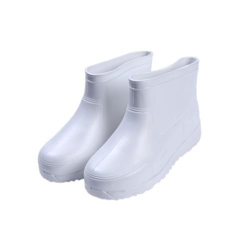 FOMIYES Weiße Alkali und Säurebeständige Kurzschaft Regenstiefel Rutschfeste Dicke EVA Niedrigschaft Schuhe mit Verschleißfester Sohle für Sicheren Halt bei Nässe von FOMIYES