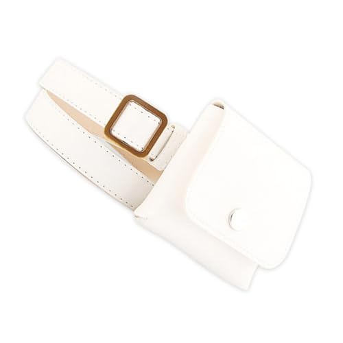 FOMIYES Weiße Retro Bauchtasche aus Kunstleder für Damen Multifunktionale Umhängetasche mit Verstellbarem Gürtel Kleine Stylische Hüfttasche für Schlüssel und Handy Leicht und von FOMIYES