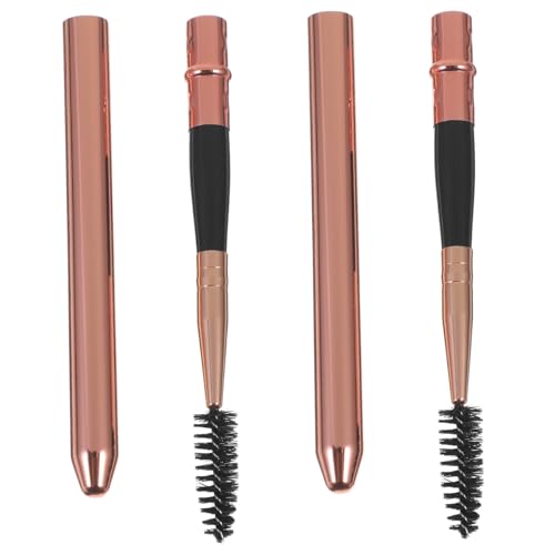 FOMIYES 2 Stück Wimpernbürsten Für Augenbrauen Und Wimpern Tragbare Mascara Applikatoren Geschwungene Wimpern Bürsten Für Frauen Langlebige Augen Make up Tools Rosa Gold von FOMIYES