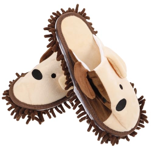FOMIYES Wischmopp hausschuhe Chenille Baumwolle Wiederverwendbar Staubaufnahme Cartoon Mop slipper für Bodenreinigung und Haushaltsnahe Anwendung Waschbar Leise und Bequem von FOMIYES
