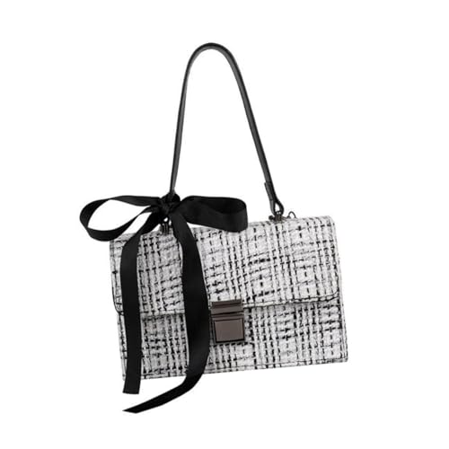 FOMIYES Wollstoff Handtasche Damen Umhängetasche Weiß Stilvolle Crossbody Tasche Tragbar für Alltag Reise Dating von FOMIYES