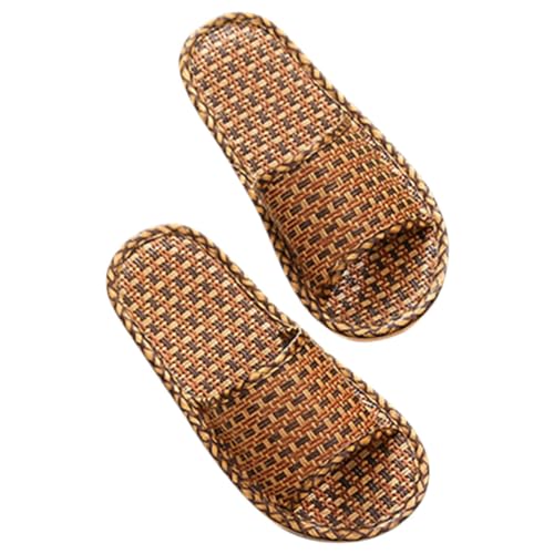 FOMIYES Woven Hausschuhe Unisex Leichte Atmungsaktive Indoor Slipper Sommer Pantoffeln aus Robustem Material Geeignet für Wohnzimmer Garten Strand Unauffällige Geräuschlose Tragequalität FOMIYES Woven Hausschuhe Unisex Leichte Atmungsaktive Indoor Slipper Sommer Pantoffeln aus Robustem Material Geeignet für Wohnzimmer Garten Strand Unauffällige Geräuschlose Tragequalität von FOMIYES