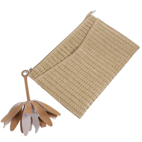 FOMIYES Woven Straw Clutch Tasche Damen Handtasche Sommer Strandtasche mit Rustikalem Design und Feiner Webstruktur Vielseitig für Party Einkauf und Picknick Geeignet Modischer Look in von FOMIYES