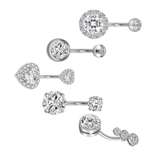 FOMIYES Zircon Bauchnabelpiercing Nabelring Damen Körperschmuck Modisch Hautfreundlich Langlebig von FOMIYES