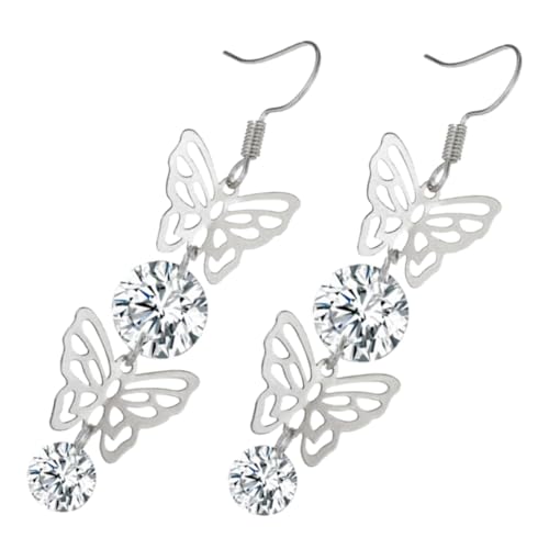 FOMIYES Zircon Ohrhänger Schmetterling Damen Leicht Eleganter Schmuck Hängend Modisch Passend Zu Freizeit Und Festlichkeiten FOMIYES Zircon Ohrhänger Schmetterling Damen Leicht Eleganter Schmuck Hängend Modisch Passend Zu Freizeit Und Festlichkeiten von FOMIYES