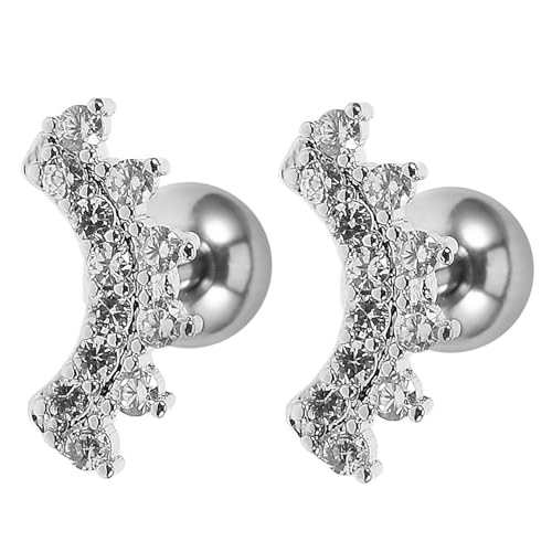 FOMIYES Zirconbesetzte Ohrstecker aus Kleine Knorpelohrringe für Teenager Hautfreundlich Leicht Modischer Schmuck für Damen Sicherer Sitz ohne Verrutschen von FOMIYES