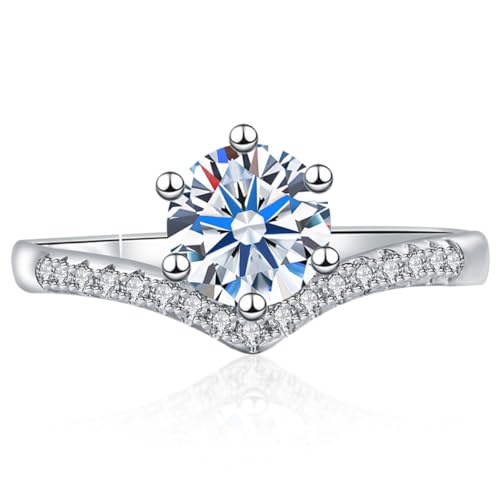 FOMIYES Zirkonia Ring für Frauen Eleganter Verlobungsring Moissanit Hochzeitsring für Besondere Anlässe Perfektes für Damen zu Geburtstagen Jubiläen von FOMIYES
