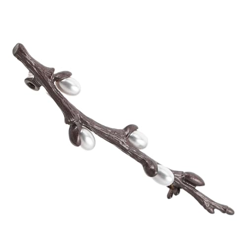 FOMIYES Zweigperlenbrosche Broschen Für Mädchen Revers-blumennadel Anstecknadel Hochzeitsbrosche Blume Perlenbrosche Anstecknadeln Tasche Im Knopfloch Zinklegierung Dark Brown von FOMIYES