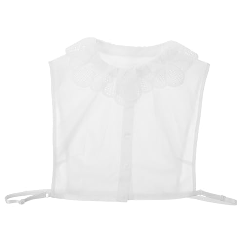 FOMIYES falscher Kragen abnehmbar für Frauen Frauenkleidung Bluse mit Kragen zerzaust Kostüm Kunstkragen Kleidung Accessoire modischer gefälschter Kragen Polyester Weiß von FOMIYES