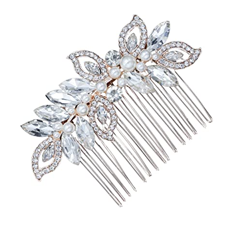 FOMIYES Goldene Legierung Strass Perle Haarkamm Hochzeit Braut Frauen Haar Zubehör Für Schmuck Dekoration von FOMIYES