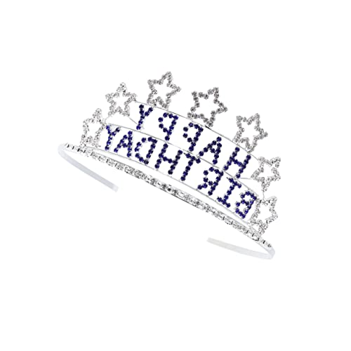 FOMIYES Geburtstagskrone Für Mädchen Stirnband Mit 5-zackigem Stern-design Glänzende Strasssteine Hochwertige Legierung Andenken von FOMIYES