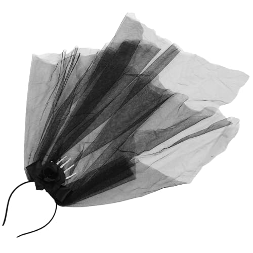 FOMIYES rosa Stirnband Brautschleier-Totenköpfe Tag der Toten Haarband Party halloween kopfschmuck halloween kopfbedeckung Stirnband im neuartigen Stil Cosplay-Haarreifen Garn Black von FOMIYES