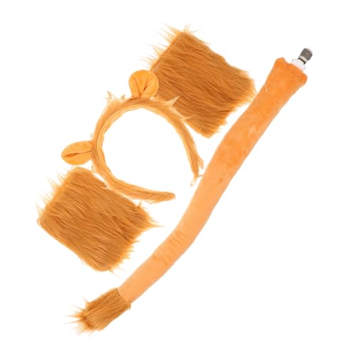FOMIYES -stirnband Für Frauen Tierohr-stirnband Pelziges Löwenkostüm-zubehör Mit Und Handschuhen Für Junge Mädchen Und Erwachsene Für Partys Und Cosplay von FOMIYES