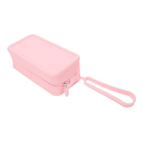 FOMIYES wasserdichte Silikon Kosmetiktasche mit Trageschlaufe Großer Make-up Organizer Flexibel als Stiftemäppchen und Reiseetui Pflegeleicht Rosa für Frauen und Studenten von FOMIYES