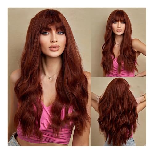 Perücke Perücke for Damen, mittleres und langes Haar, Damengruppe, täglicher Qi-Pony, Sea King, Weinrot, gewebte Chemiefaser-Haarsimulation, vollständige Kopfbedeckung Perücke Perücke for Damen, mittleres und langes Haar, Damengruppe, täglicher Qi-Pony, Sea King, Weinrot, gewebte Chemiefaser-Haarsimulation, vollständige Kopfbedeckung von FOMWWVYS