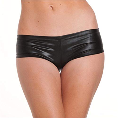 FONDBERYL Damen Shorts Pantys Damen Glossy Wetlook GoGo Hot-Pants Shorts Panty metallic Frau Kreativ Entwurf Unterhose Unterwäsche Kurze Hose von FONDBERYL
