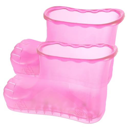 FONDOTIN 1 Paar Fußschuhe Für Das Heimbad Hausschuhe Fußmassage Fußcreme Massageschuhe Fußbad Augenmassagegerät Handcreme Pediküre-schuhe Fußmaske Haushalt Fuß Akupressur Plastik Rosy von FONDOTIN