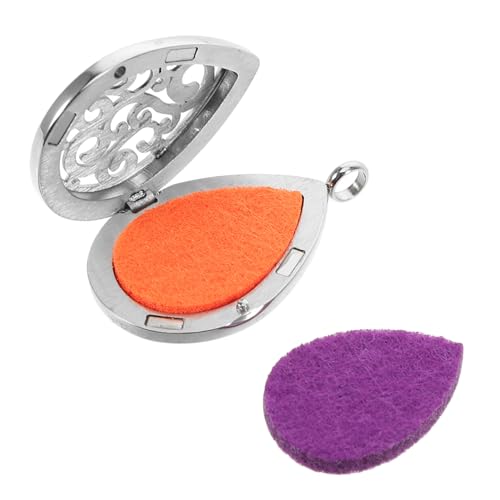 FONDOTIN 1 Satz Halskette mit ätherischen Ölen Wassertropfen Schmuck Tropfenkette Aromatherapie-Anhänger Öldiffusor Schmuck Halskette mit Wassertropfen-Duft Rostfreier Stahl Silber von FONDOTIN