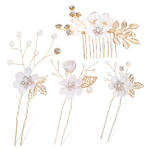 FONDOTIN 1 Satz Hochzeits Haarspangen mit Weißen Blumen und Goldenen Akzenten Teiliges Braut Haarzubehör Leichte und Langlebige Haarnadeln für Besondere Anlässe Haarschmuck für Damen FONDOTIN 1 Satz Hochzeits Haarspangen mit Weißen Blumen und Goldenen Akzenten Teiliges Braut Haarzubehör Leichte und Langlebige Haarnadeln für Besondere Anlässe Haarschmuck für Damen von FONDOTIN
